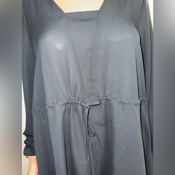 The Limited Black Long Sleeve Blouse Drawstring Waist Size M - Picture 3 of 6